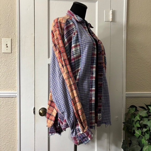 BDG Multicolor Plaid Patchwork Shirt - Picture 12 of 14